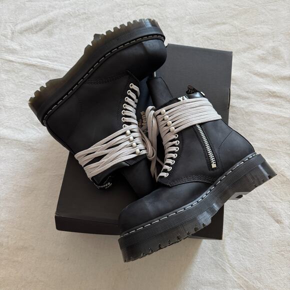 Rick Owens Other - Rick Owens Dr Martens 1460 DRKSHDW Quad Sole Steel Toe Boot Size 10 Men's NEW